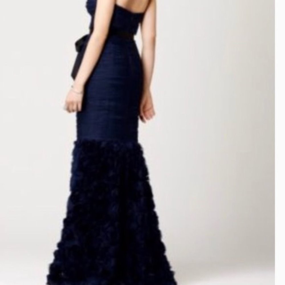 JS Collection Strapless Navy Blue Mermaid Gown